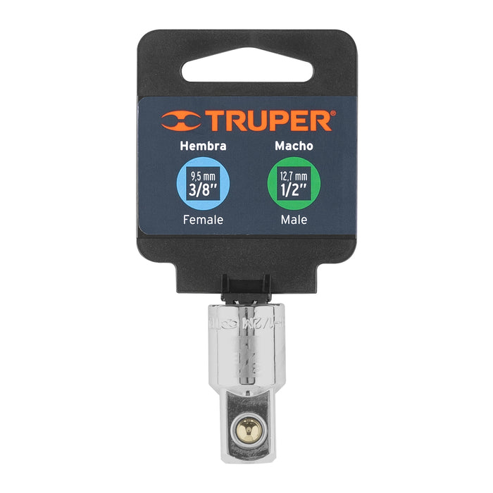 Adaptador para matraca de cuadro 3/8' a cuadro 1/2', Truper 13420 A-5253