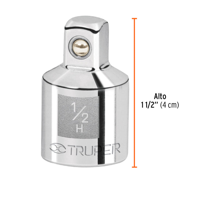 Adaptador para matraca de cuadro 1/2' a cuadro 3/8', Truper 13422 A-5254