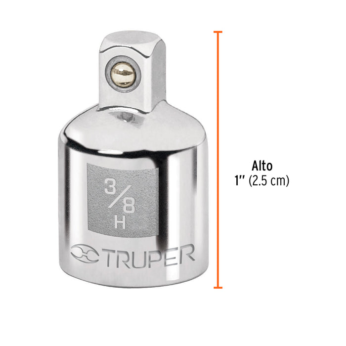 Adaptador para matraca de cuadro 3/8' a cuadro 1/4', Truper 13423 A-5255