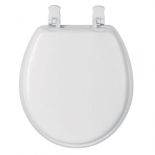 Asiento redondo acojinado para WC, cerrado, blanco, Foset 49367 AAWC-40B