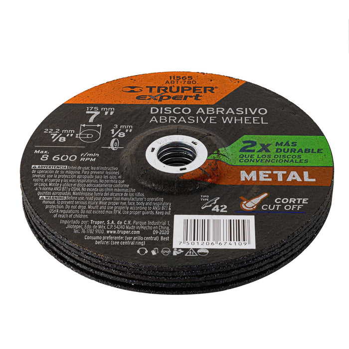 Disco Tipo 42 de 7' x 3.2 mm corte metal, Truper Expert 11565 ABT-780
