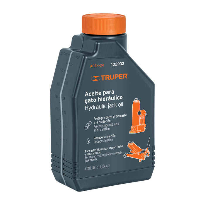 Aceite hidráulico para gatos, 1 Litro, Truper 102932 ACEH-34