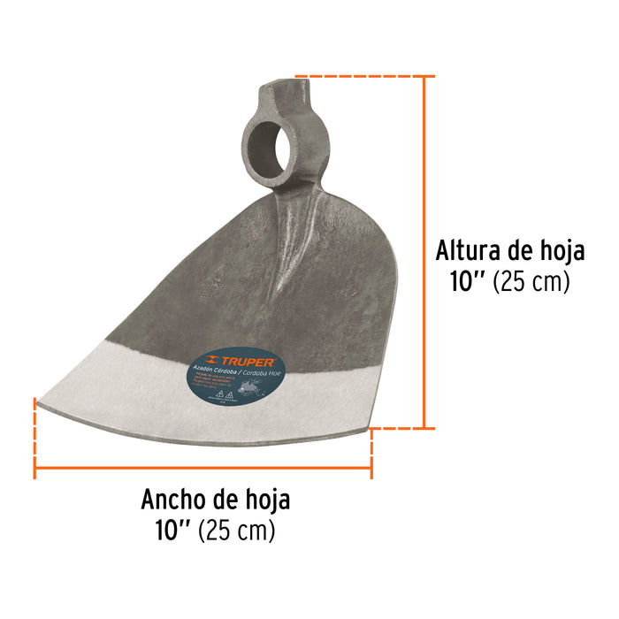 Azadón Córdoba # 2 sin mango, Truper 11530 ACO-2