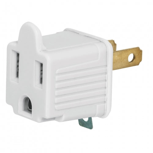 Adaptador 3 a 2, blanco, a granel, Volteck 46255 AD-32B-G