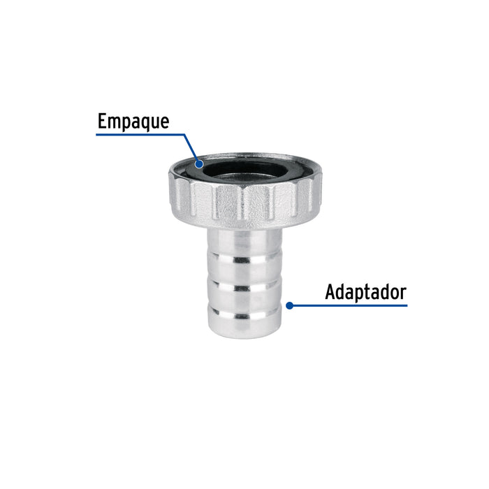 Adaptador de latón 1/2' para manguera, Foset 49825