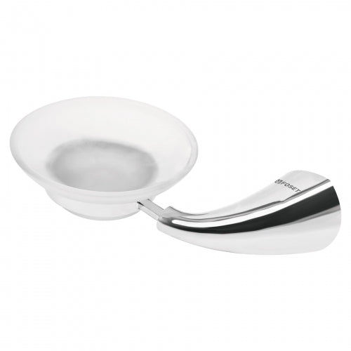 Jabonera metálica con plato de vidrio, Foset Aero 49636 AEA-74