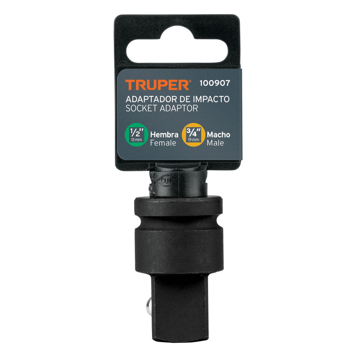Adaptador de impacto 1/2' (H) x 3/4' (M), Truper 100907 AI-5653