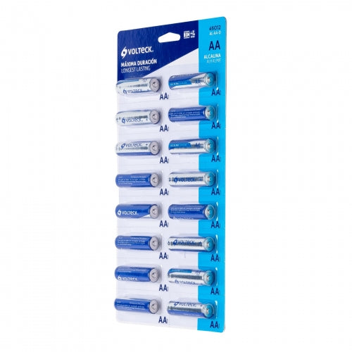 Pila alcalina AA, despachador con 16 piezas, Volteck 46012 AL-AA-D