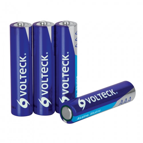 Blíster con 4 pilas alcalinas tamaño AAA, Volteck 46316 AL-AAA