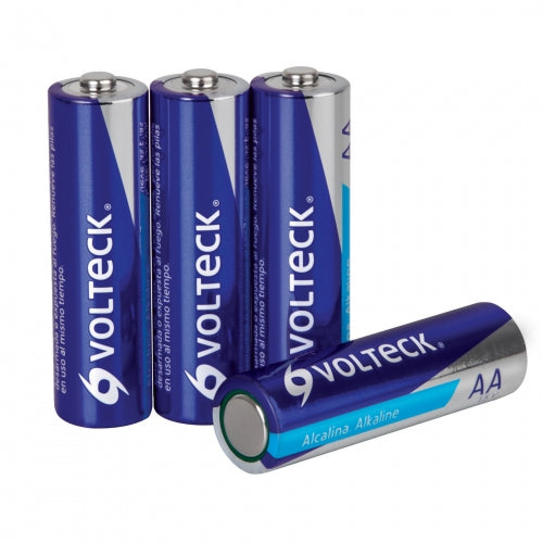 Blíster con 4 pilas alcalinas tamaño AA, Volteck 46315 AL-AA