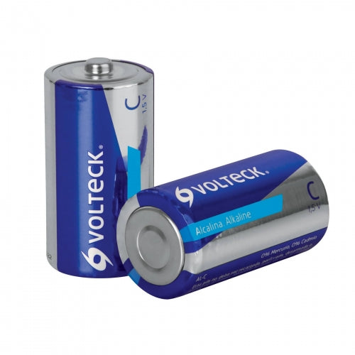 Blíster con 2 pilas alcalinas tamaño C, Volteck 46317 AL-C