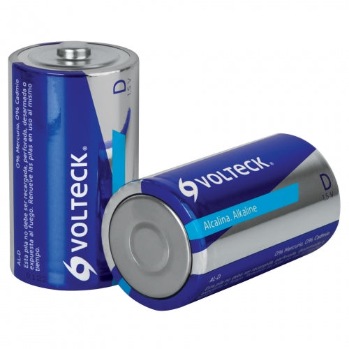 Blíster con 2 pilas alcalinas tamaño D, Volteck 46318 AL-D