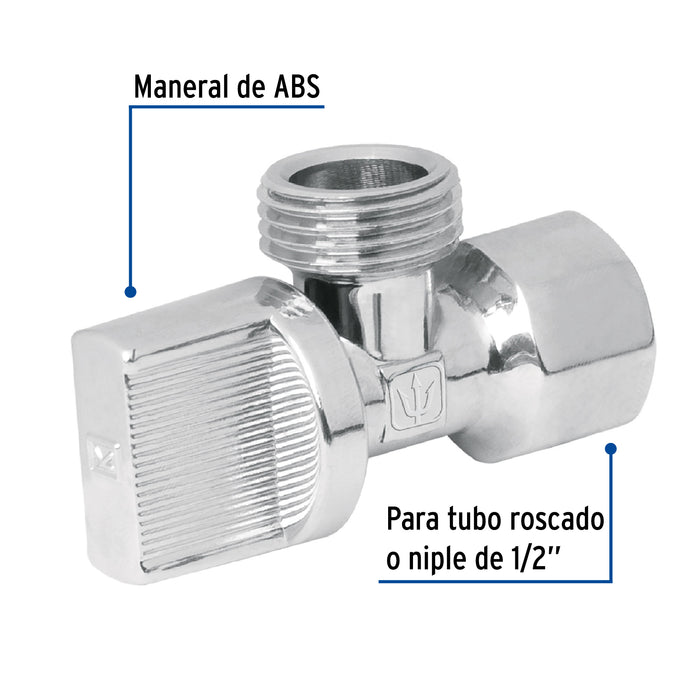 Llave angular 1/2' x 1/2', 1/4 de vuelta, Foset 49110