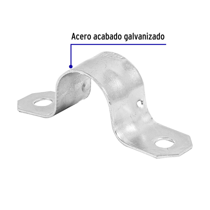 Bolsa con 10 abrazaderas 1/2' tipo omega para tubo, Volteck 46923