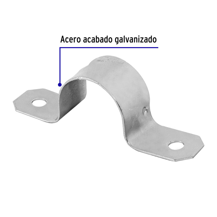 Bolsa con 10 abrazaderas 3/4' tipo omega para tubo, Volteck 46924