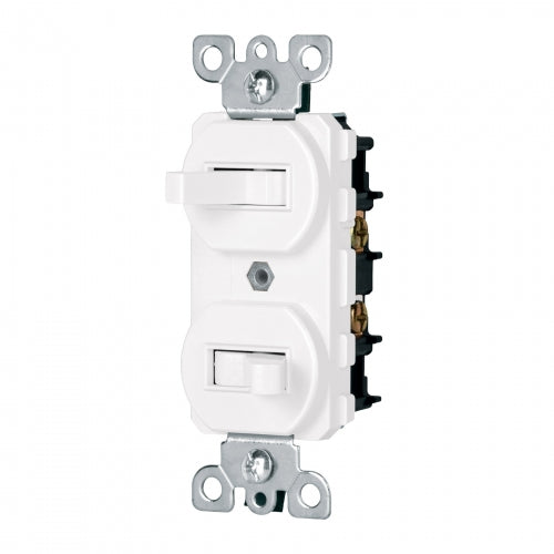 Interruptor dúplex de palanca, Standard, blanco, Volteck 47729 APDO-SB
