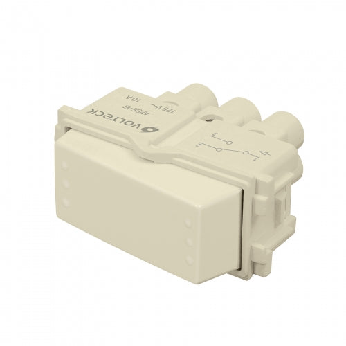 Interruptor de 3 vías, línea Italiana, color marfil, Volteck 48083 APSE-EI