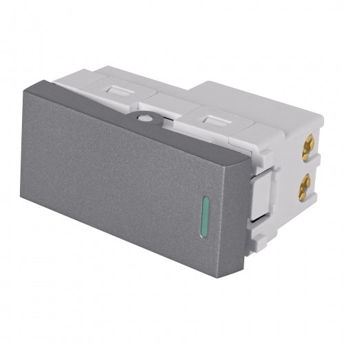 Interruptor de 3 vías acero inox de 1 módulo, línea Lisboa 47823 APSE-ELA