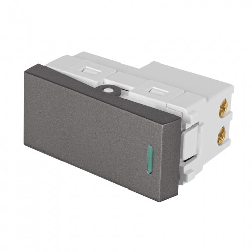 Interruptor sencillo acero inox de 1 módulo, línea Lisboa 47820 APSE-LA