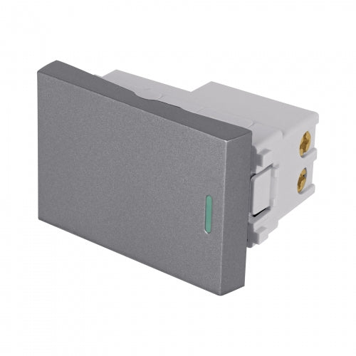 Interruptor 3 vías acero inox de 1.5 módulos, línea Lisboa 47824 APSE15-ELA