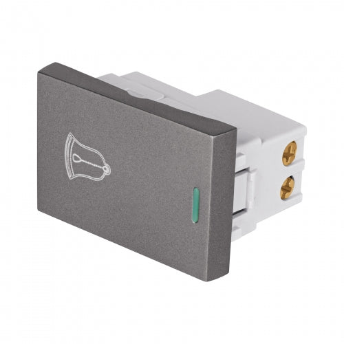 Interruptor timbre acero inox de 1.5 módulos, línea Lisboa 47826 APTI15-LA