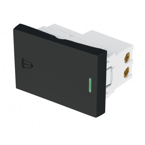 Interruptor para timbre negro de 1.5 módulos, línea Lisboa 47879 APTI15-LN
