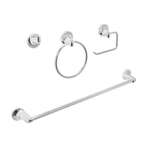 Juego de 4 accesorios para baño metálicos, Foset Aqua 49164 AQA-4004