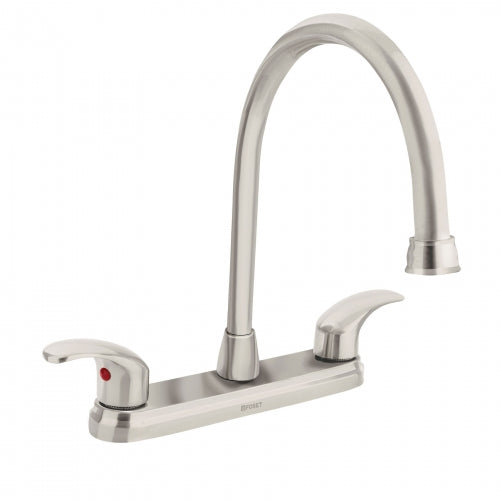 Mezcladora satín 8' para lavabo, cuello largo, palanca,Foset 45624 AQF-82N
