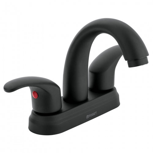Mezcladora negro mate 4' p/lavabo, nariz curva, palanca,Aqua 45357 AQM-52M