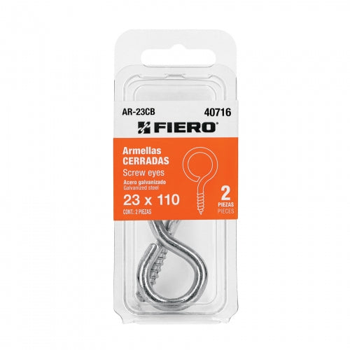 Blíster con 2 armellas cerradas de 23 x 110, Fiero 40716 AR-23CB