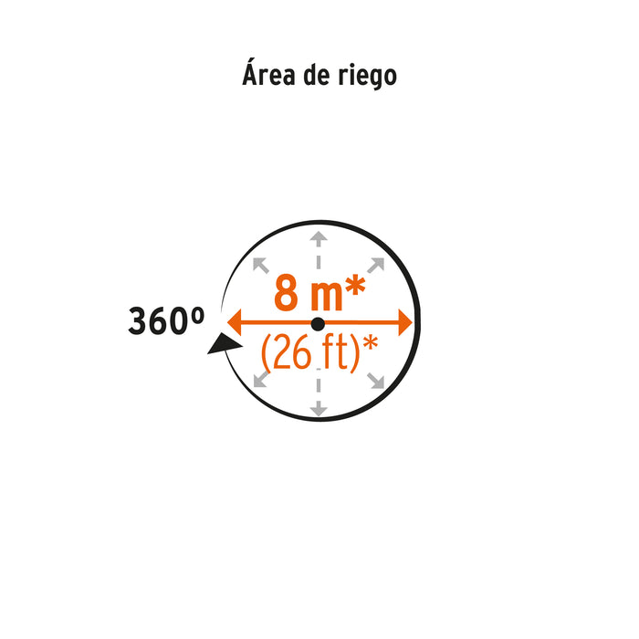 Aspersor metálico de 3 brazos con base plástica, Truper 11298 ASP-B3