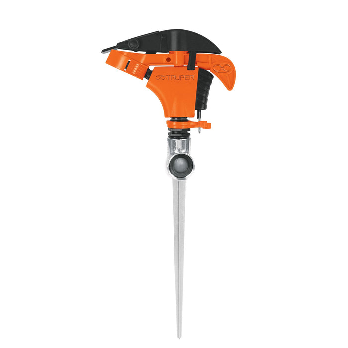 Aspersor plástico 11', una vía, estaca metálica, Truper 10336 ASP-P11
