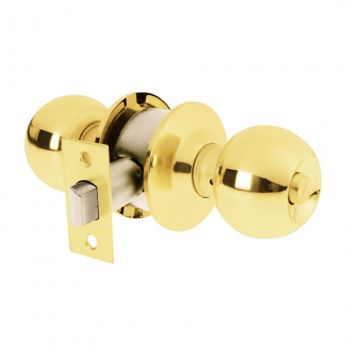 Cerradura tipo esfera, cilíndrico, baño, brillante, Basic 23566 BAL-LB-BP