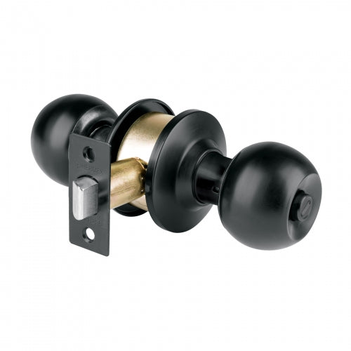 Cerradura esfera, cil, baño, negro, blíster, Basic 28142 BAL-NE-BPB