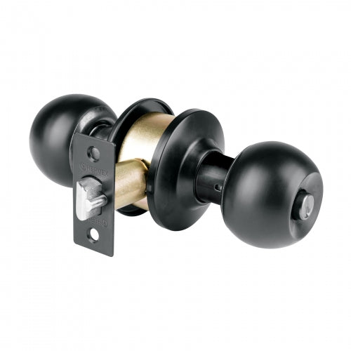 Cerradura tipo esfera, cilíndrico, recámara, negro, Basic 28138 BAL-NE-RP