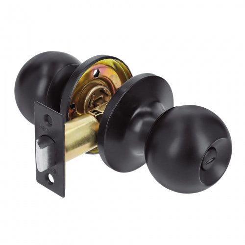 Cerradura esfera tubular, baño, negro, blíster, Basic 26180 BALT-NE-BPB