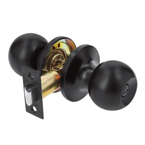 Cerradura esfera tubular, baño, negro, Hermex Basic 26177 BALT-NE-BP