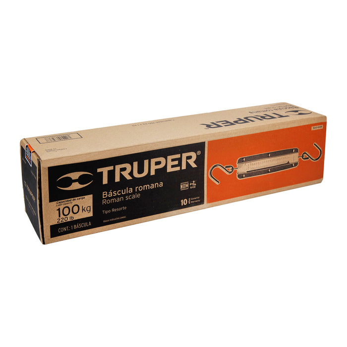 Báscula capacidad 100 kg romana de resorte, Truper 17088 BAS-100R
