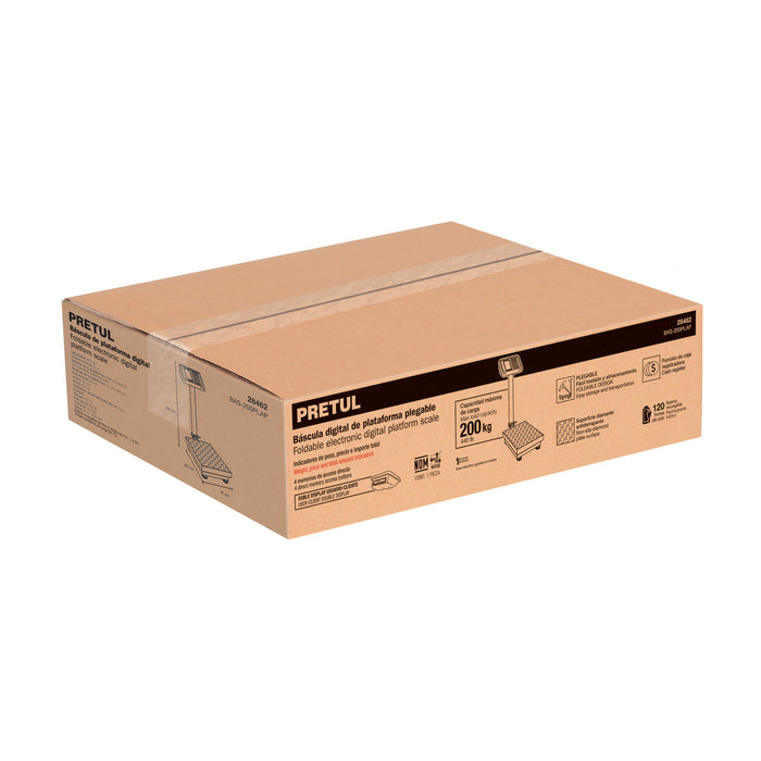 Báscula electrónica de plataforma, plegable, 200 kg, Truper 15732 BAS-200PLA