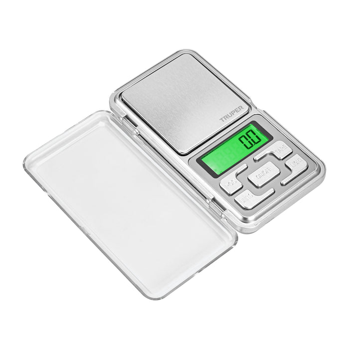 Báscula electrónica de bolsillo, de pilas, 500 g, Truper 100786 BASE-05J