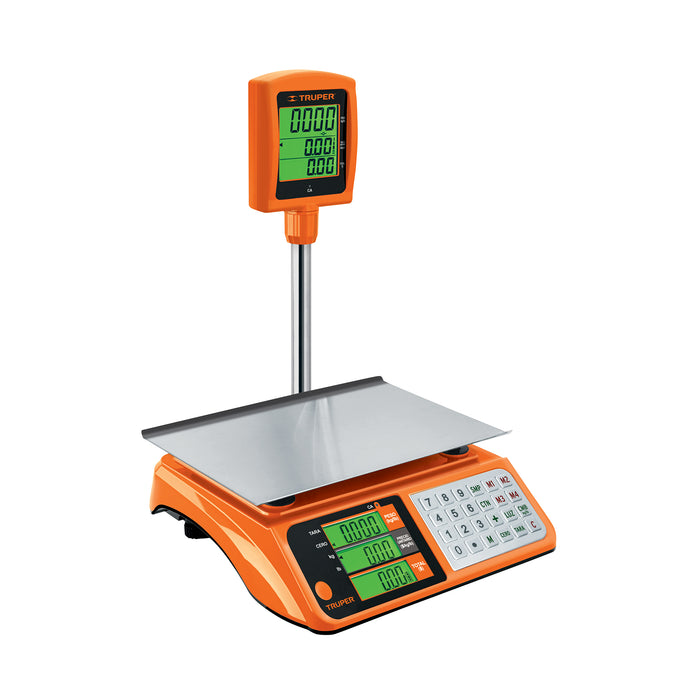 Báscula electrónica multifunciones con torreta 40 kg, Truper 100871 BASE-40T