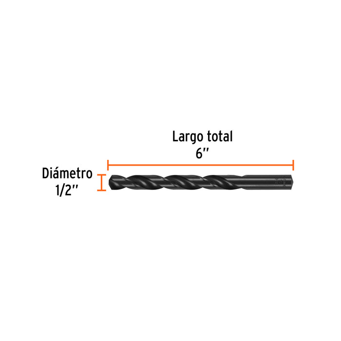 Broca HSS 1/2' Trublack para metal, Truper Código: 15390