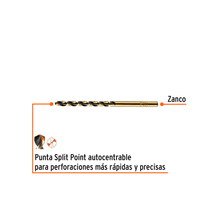 Broca HSS 11/64' Trugold para metal, Truper Expert 11124