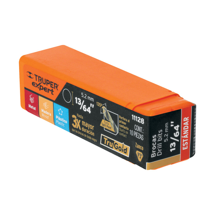 Broca HSS 13/64' Trugold para metal, Truper Expert 11128