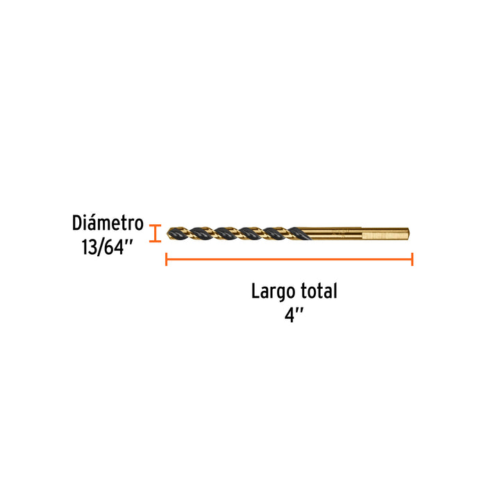 Broca HSS 13/64' Trugold para metal, Truper Expert 11128