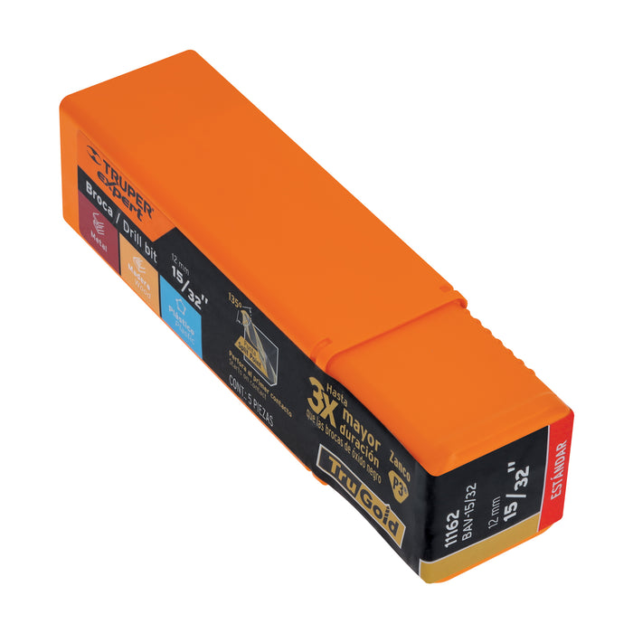 Broca HSS 1.5 mm Trugold para metal, Truper Expert 14123 BAV-15
