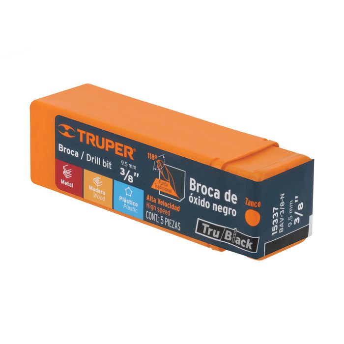 Broca HSS 3/8' Trublack para metal, Truper Código: 15337