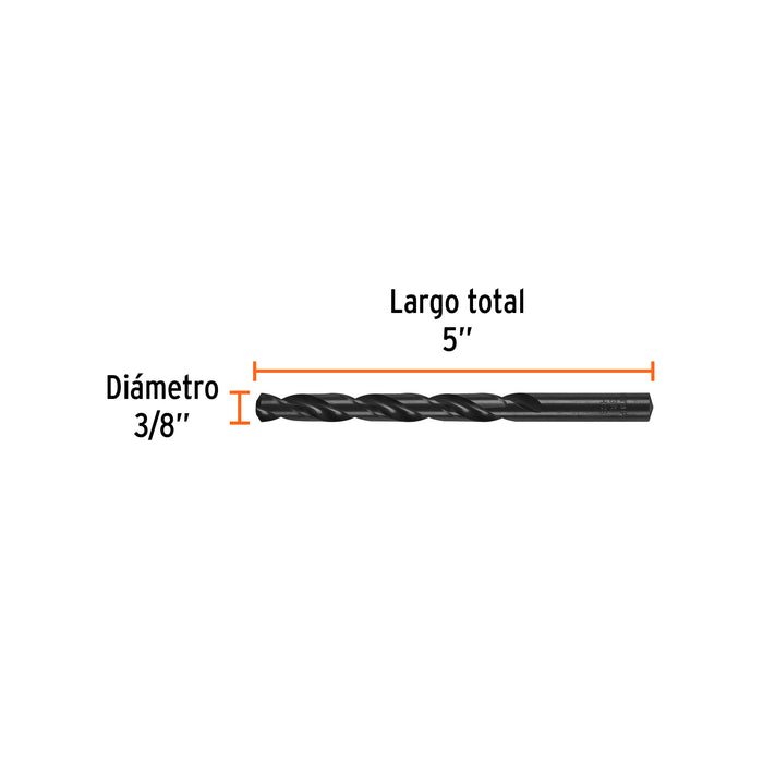 Broca HSS 3/8' Trublack para metal, Truper Código: 15337