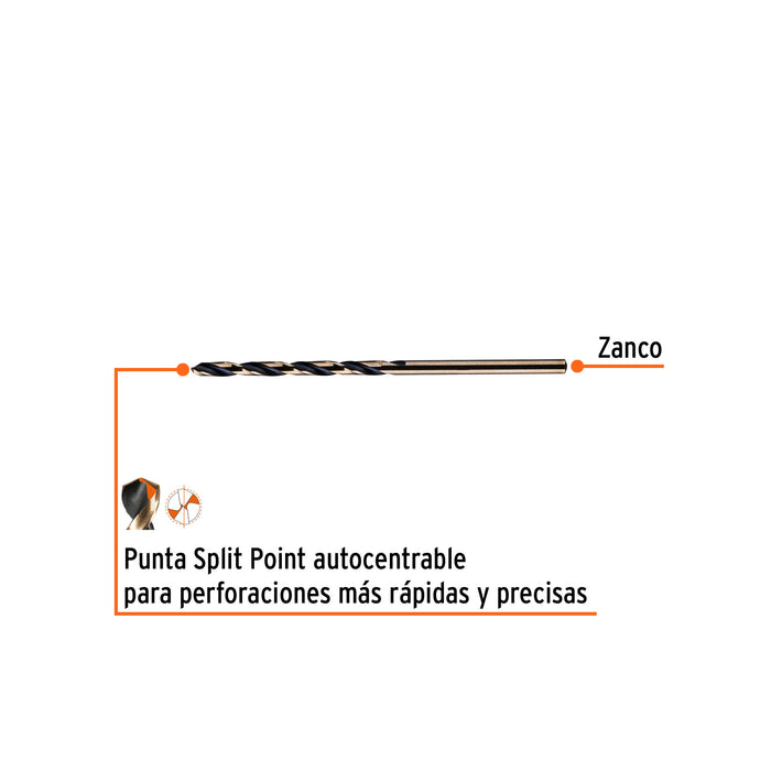 Broca HSS 7/64' Trugold para metal, Truper Expert 11116