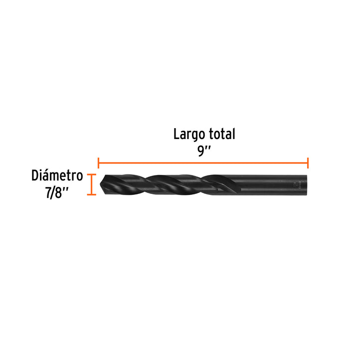 Broca HSS 7/8' Trublack para metal, Truper Código 15394